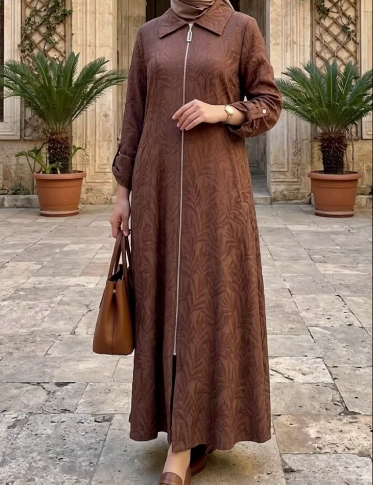 OrhanStore Fermuarlı Desenli Pamuklu Kap