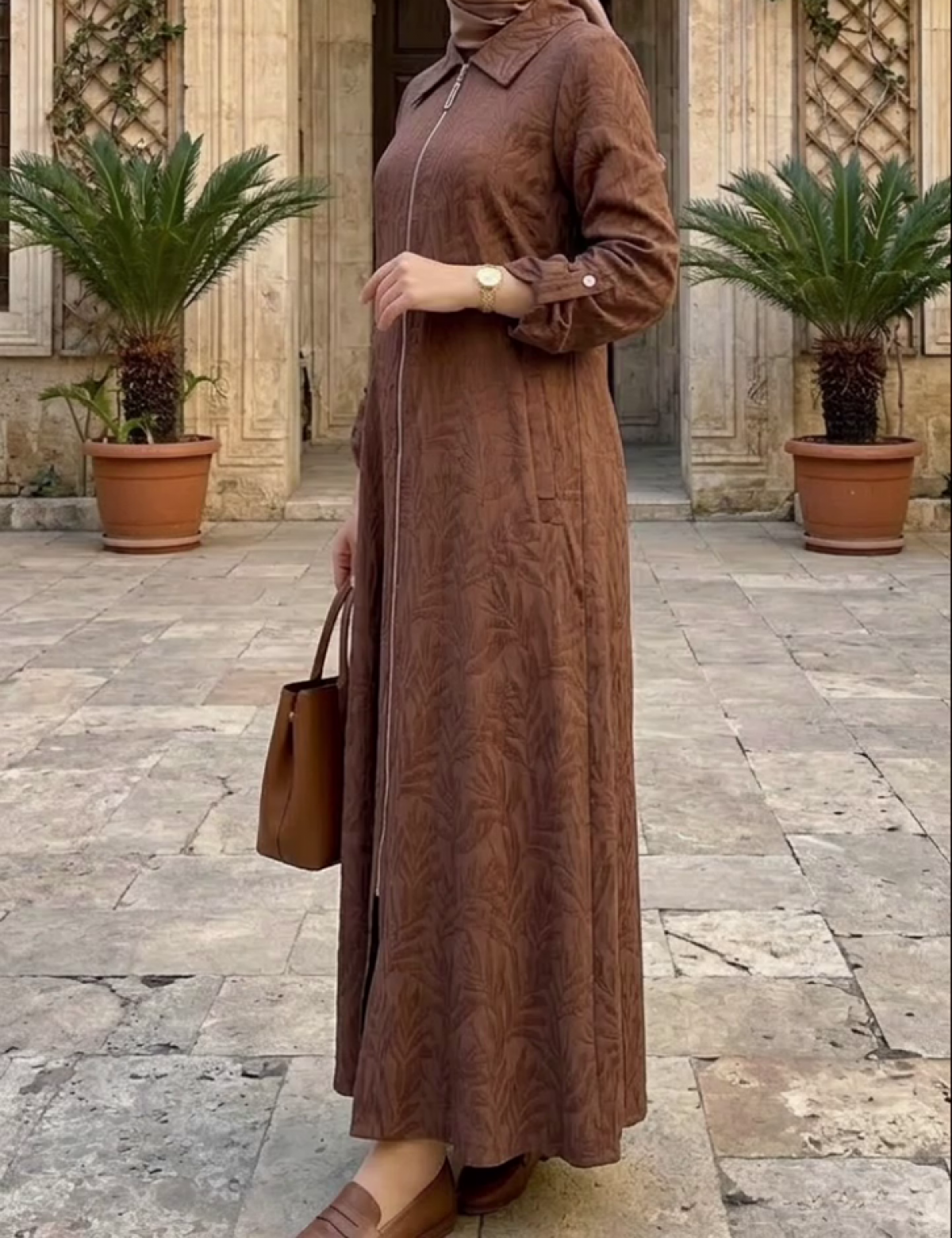 OrhanStore Fermuarlı Desenli Pamuklu Kap